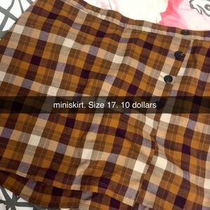 Plaid Button-Up Mini Skirt